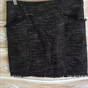 LOFT Black and White Tweed Mini Skirt